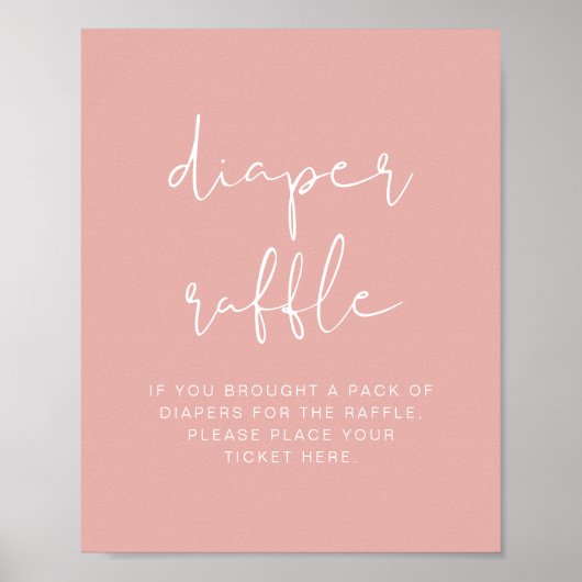LEAHパステル鮮やか赤面ピンクおむつラッフルゲーム ポスター (正面)