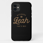 Leah名パーソナライズされた誕生日名Leah Case-Mate iPhoneケース (裏面)