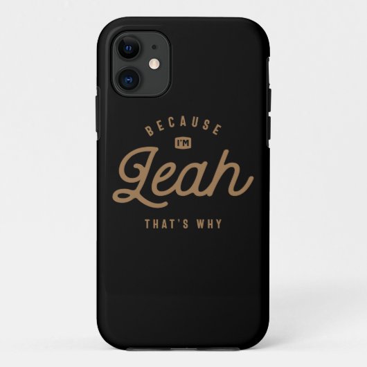 Leah名パーソナライズされた誕生日名Leah Case-Mate iPhoneケース (裏面)