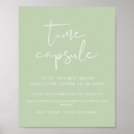 LEAH緑鮮やか赤ちゃんシャワー時間カプセル ポスター