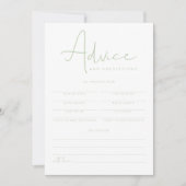 LEAH パステルグリーンの赤ちゃんアドバイス＆予測カード 招待状 (正面)