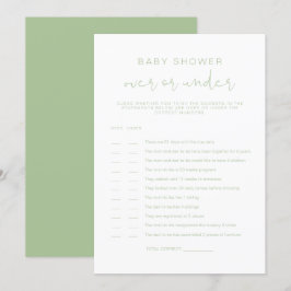LEAH パステルグリーン オーバーアンダーベビーシャワーゲーム 招待状