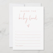 LEAH パステルピンク 赤ちゃんの離乳食当てゲーム ベビーシャワー 招待状 (正面)