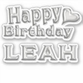 Leah Happy Birthday silver Aufkleber Sticker シール (正面)