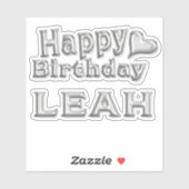 Leah Happy Birthday silver Aufkleber Sticker シール (シート)