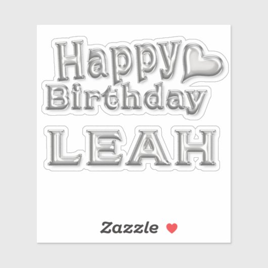 Leah Happy Birthday silver Aufkleber Sticker シール (シート)