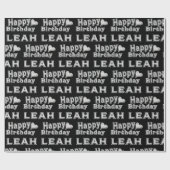 Leah Happy Birthday silver black Geschenk papier ラッピングペーパー (フラット)