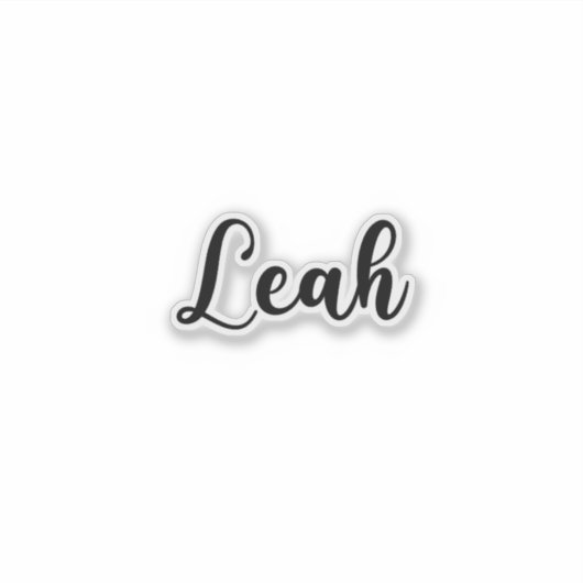 Leah Name – 手書き書 シール (正面)