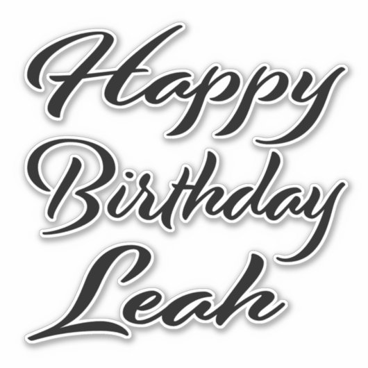 Leah Name Vorname black Sticker Geburtstag シール (正面)