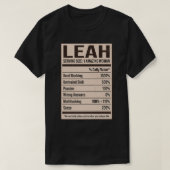 Leah Nutrition Facts Name Nickname Alias Title Fri Tシャツ (デザイン正面)