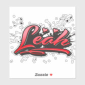Leah red Heart Graffiti Aufkleber Sticker シール (シート)
