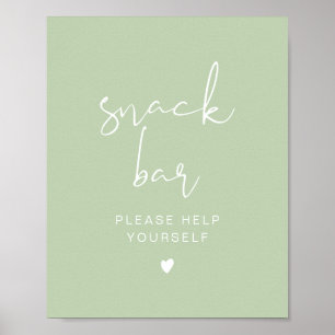 LEAH Vibrant Pastel Pretty Green Spring Snack Bar ポスター