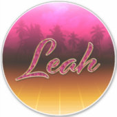 Leah Vorname Name golden pink Aufkleber Sticker シール (正面)