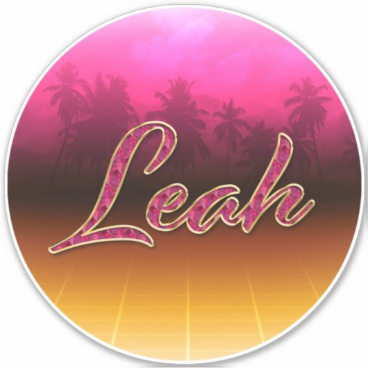 Leah Vorname Name golden pink Aufkleber Sticker シール (正面)