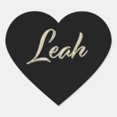 Leah white gold Handwriting Aufkleber Herz ハートシール (正面)
