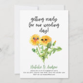 LeahGかわいいおもしろい夏のブライダルシャワータンポポ 招待状 (正面)