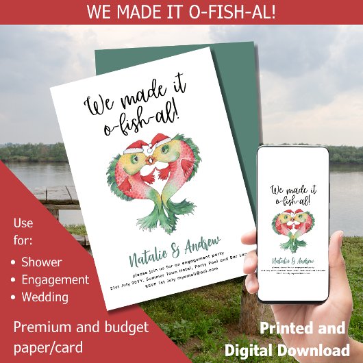 LeahGかわいいおもしろい夏のブライダルシャワーフシエ 招待状