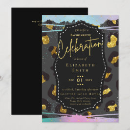 LeahGかわいらしガーリーバチェロレッテアニマルプリント 招待状