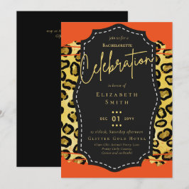 LeahGかわいらしガーリーバチェロレッテアニマルプリント 招待状