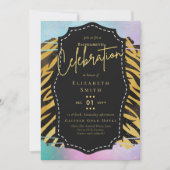 LeahGかわいらしガーリーバチェロレッテアニマルプリント 招待状 (正面)