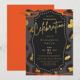 LeahGかわいらしガーリーバチェロレッテアニマルプリント 招待状