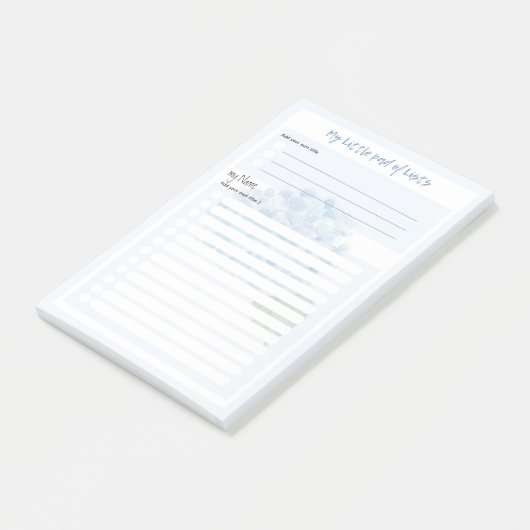 LeahGによるアジサイ・ブルー「リストの私の小さなパッド」 ポストイット (アングル)