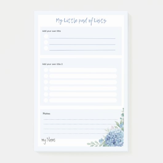 LeahGによるアジサイ・ヘイブン「リストの私の小さなパッド」 ポストイット (正面)