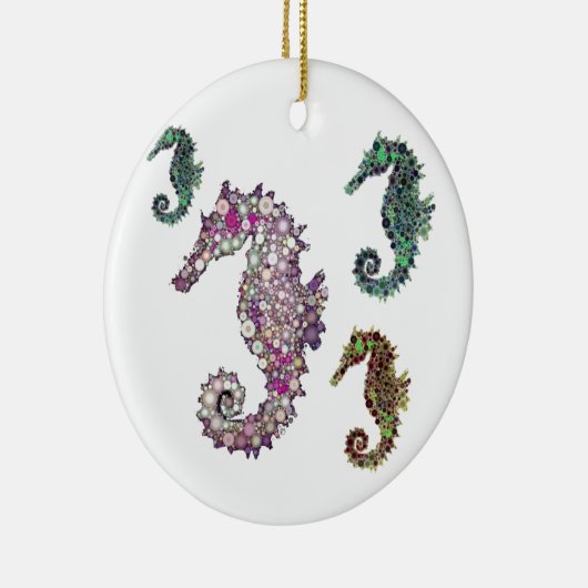 LeahGによるシーホースアート セラミックオーナメント (右)