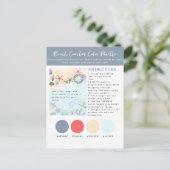 LeahGによるビーチ沿岸のカラーパレットテンプレート ポストカード (スタンド正面)