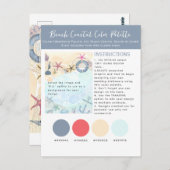 LeahGによるビーチ沿岸のカラーパレットテンプレート ポストカード (正面/裏面)