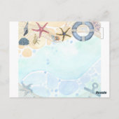 LeahGによるビーチ沿岸のカラーパレットテンプレート ポストカード (裏面)