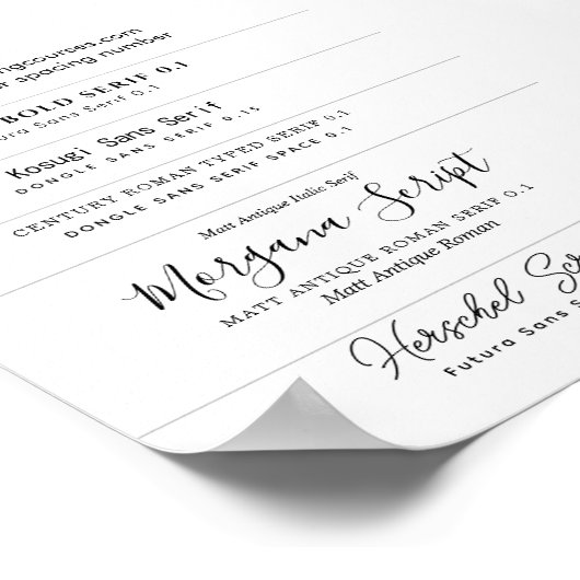 LeahGによる招待状デザインのフォントのペアリング方法 ポスター (角)