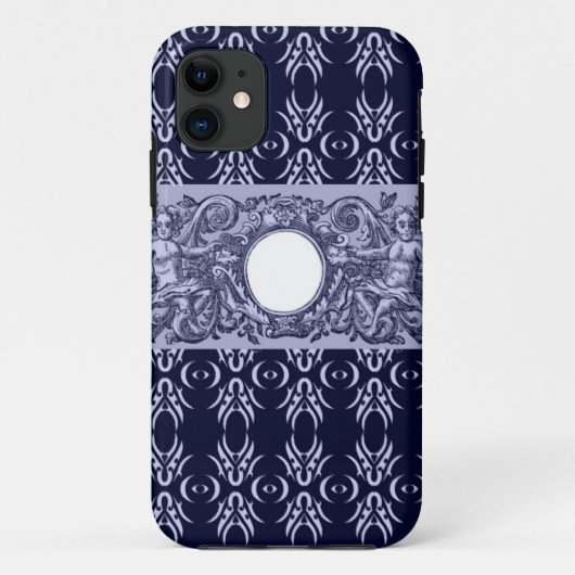 LeahGによる高級ブルーバロック様式 – cherubs Case-Mate iPhoneケース (裏面)