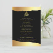 LeahGイスラーム結婚のブラックゴールドフォイルはニカに見える 招待状 (スタンド正面)