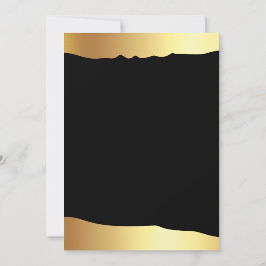LeahGイスラーム結婚のブラックゴールドフォイルはニカに見える 招待状 (裏面)