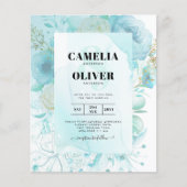 LeahGインクシーガラスターコイズアクア抽象芸術招待状 チラシ (正面)