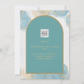 LeahGインクシーガラスターコイズティール（緑がかった色）金ゴールド招待状 招待状 (裏面)