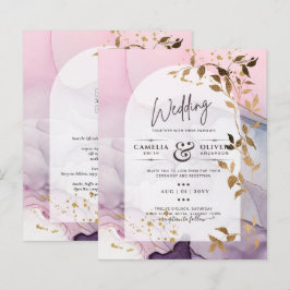 LeahGインクパープルグラデーションピンクピンク金ゴールド結婚ズ