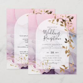 LeahGインクパープルグラデーションピンクピンク金ゴールド結婚ズ