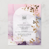 LeahGインクパープルグラデーションピンクピンク金ゴールド結婚ズ チラシ (裏面)