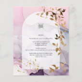 LeahGインクパープルグラデーションピンクピンク金ゴールド結婚ズ チラシ (裏面)