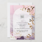 LeahGインクパープルグラデーションピンクピンク金ゴールド結婚ズ 招待状 (裏面)