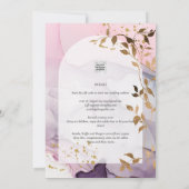 LeahGインクパープルグラデーションピンクピンク金ゴールド結婚ズ 招待状 (裏面)