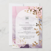 LeahGインクパープルグラデーションピンクピンク金ゴールド結婚ズ 招待状 (裏面)