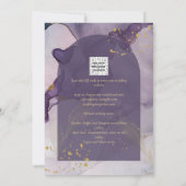 LeahGインクパープルグラデーションラベンダー金ゴールド結婚ズ 招待状 (裏面)
