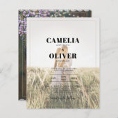 LeahGウィス素朴テリアレースフローラ結婚式の招待 (正面/裏面)