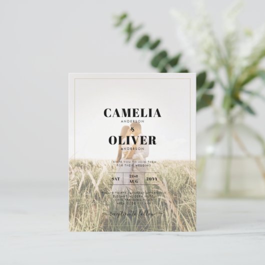 LeahGウィス素朴テリアレースフローラ結婚式の招待 (スタンド正面)