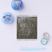 LeahGウィス素朴テリアレースフローラ結婚式の招待 チラシ (シングル)