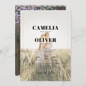 LeahGウィス素朴テリアレースフローラ結婚式の招待 招待状 (正面/裏面)