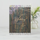 LeahGウィス素朴テリアレースフローラ結婚式の招待 招待状 (スタンド正面)